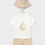 3-piece knit set with baby hat