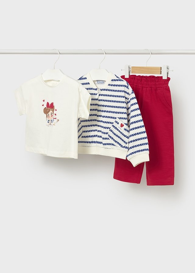 3-piece tracksuit baby with print sweater