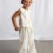 Embroidered linen trousers for girls