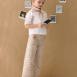 Girls' long twill trousers