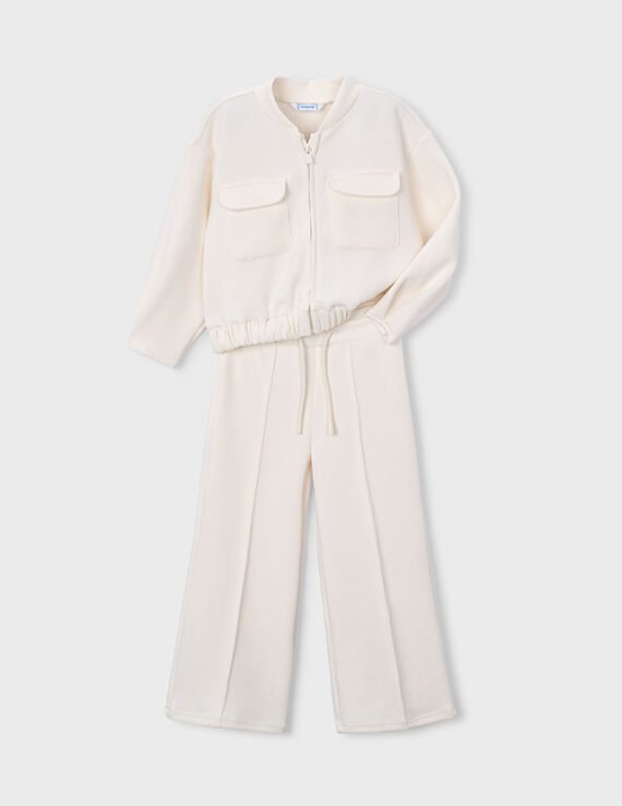 Girls' piqué tracksuit