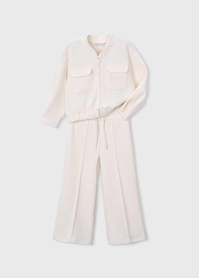 Girls' piqué tracksuit