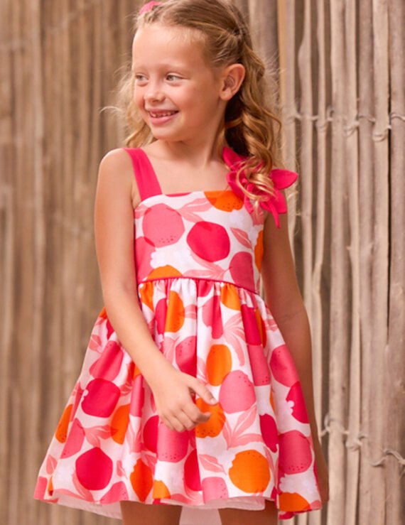 Asymmetrical floral dress for girls