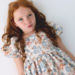 Girl's puff sleeve floral dress