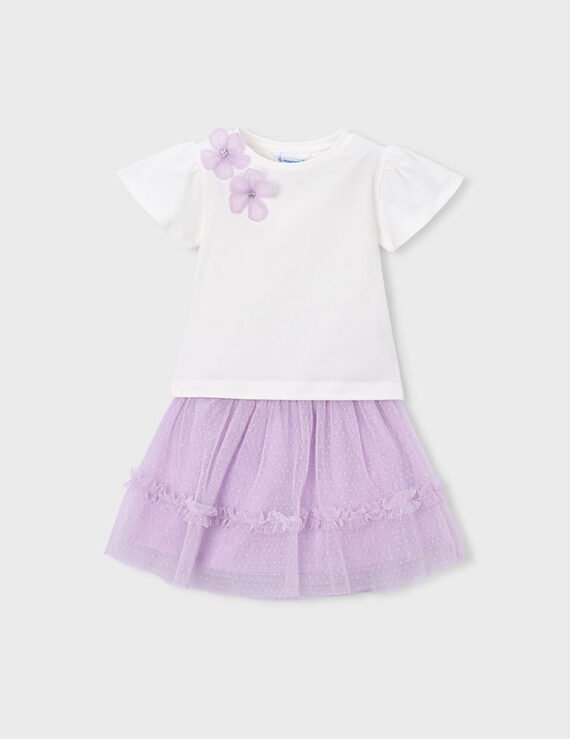 Tulle skirt and T-shirt set for girls
