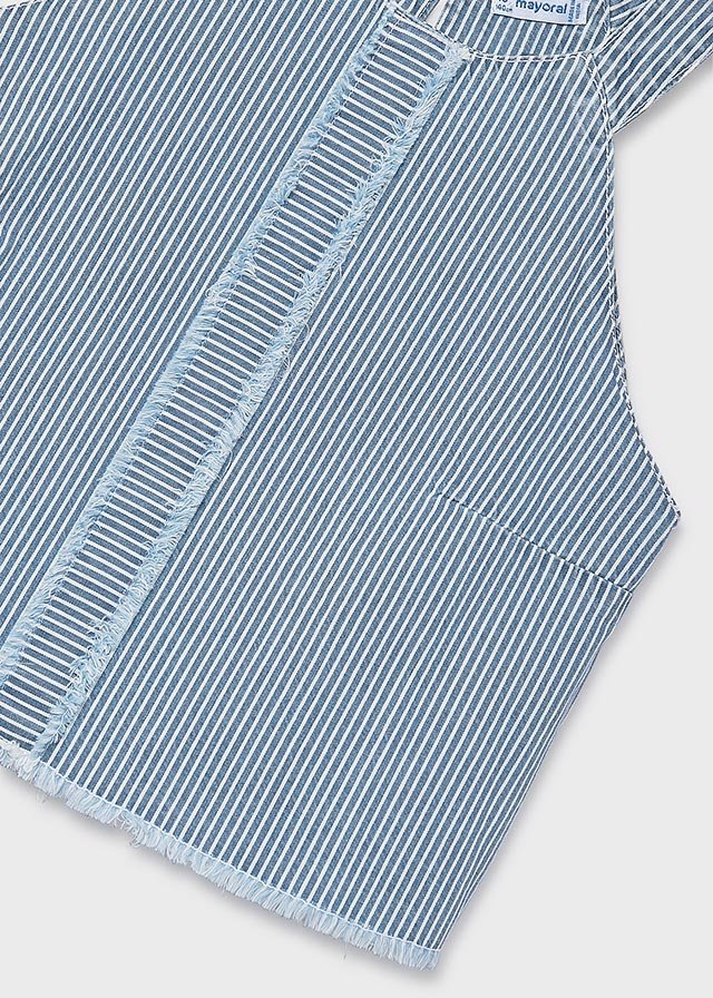 Girls' striped denim top
