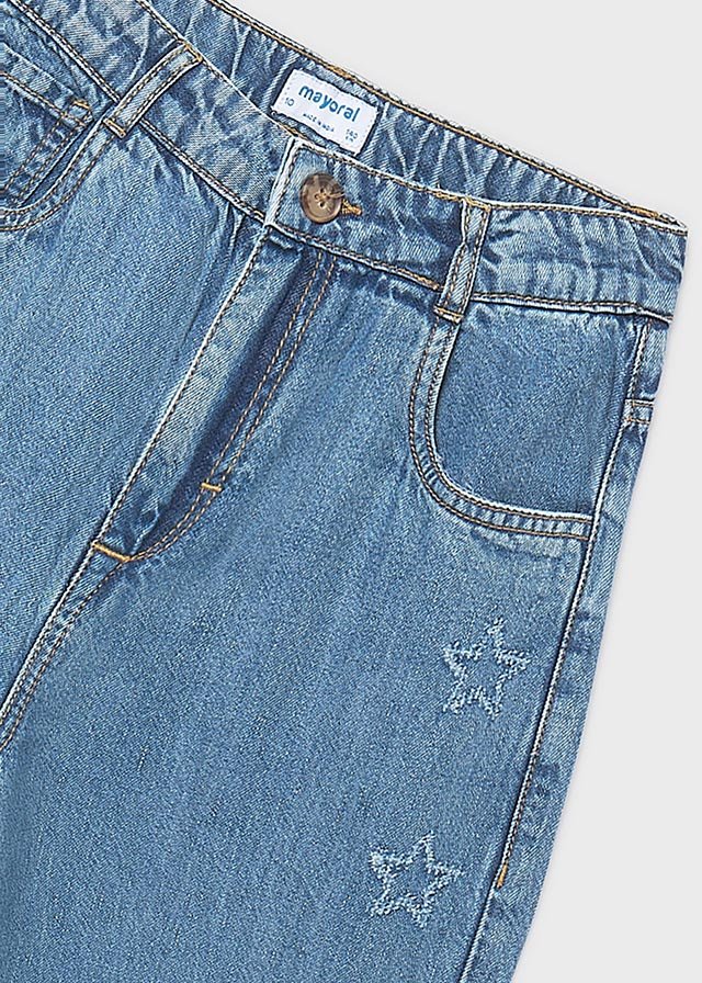 Flowing denim pants