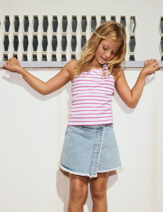 Girls' denim skirt trousers