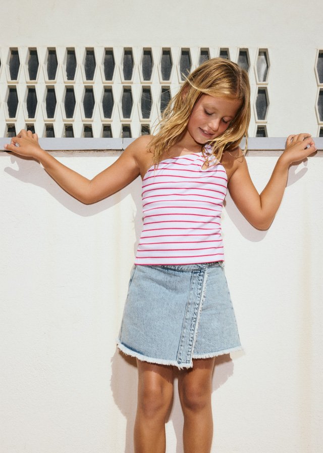 Girls' denim skirt trousers