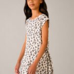 Girls' printed knit dress