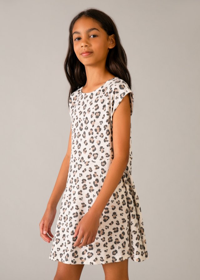 Girls' printed knit dress