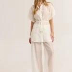 Shirt pants set emboidery