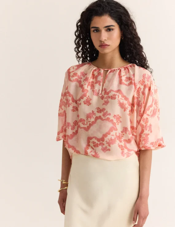 Silk flower shirt