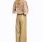 Golden Linen Wide Leg Pants