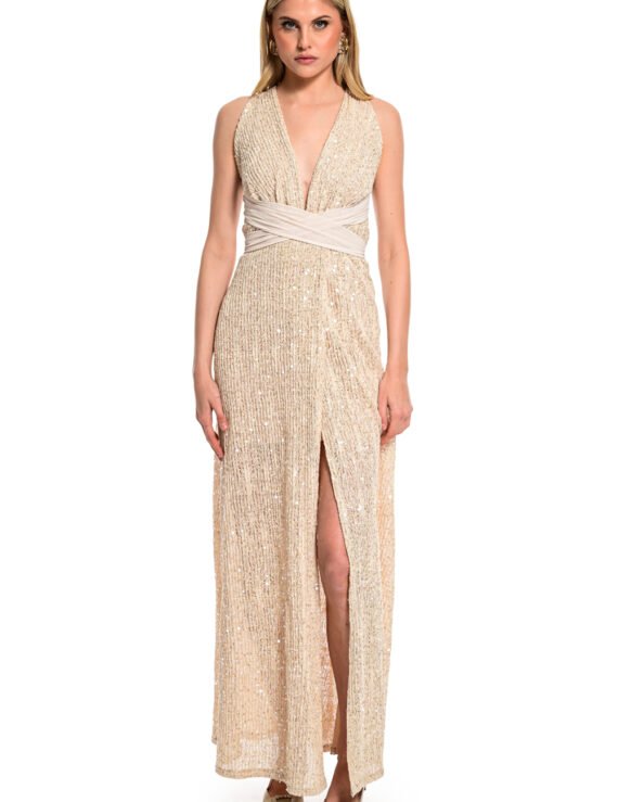 Golden glow sequin dress