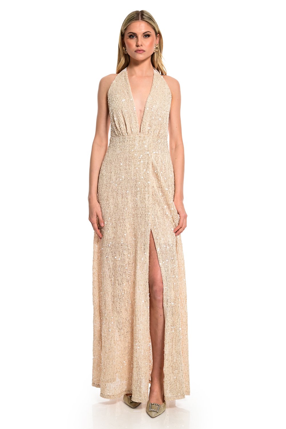 Golden glow sequin dress