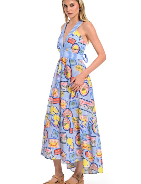 Stripes print dress