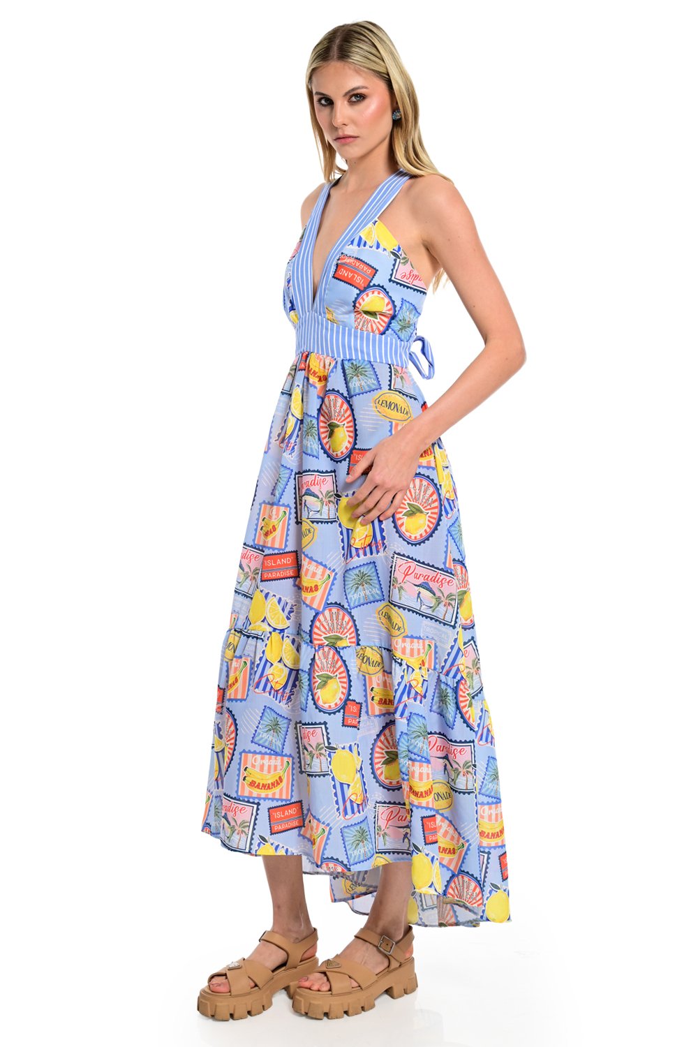 Stripes print dress