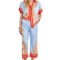 Shirt and pants silk print set