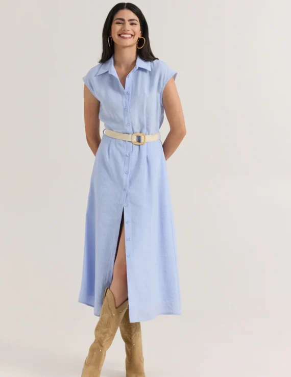 Button front dress silk