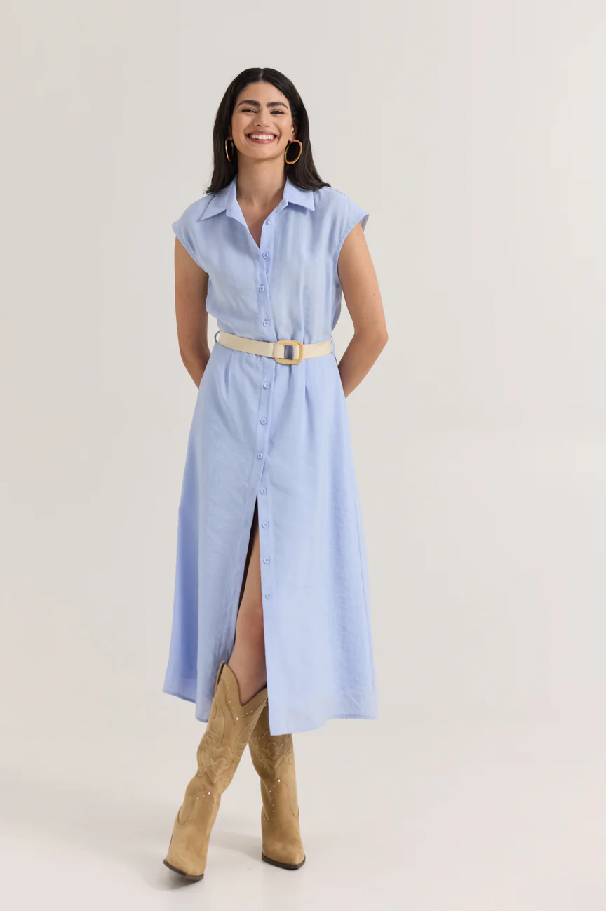 Button front dress silk