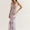 Maxi lace dress flower print