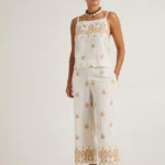 Linen set with embroidery