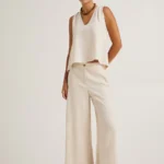 Linen wide pants