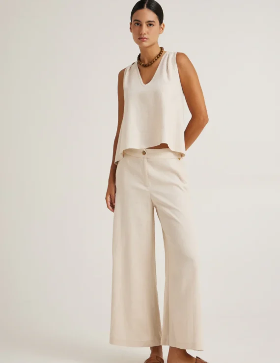 Linen wide pants