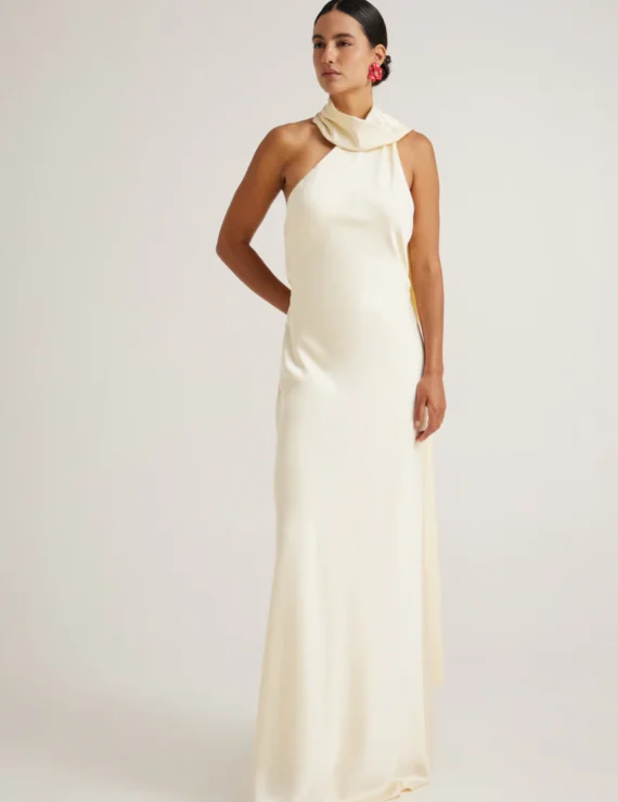 Silk dress with scarf