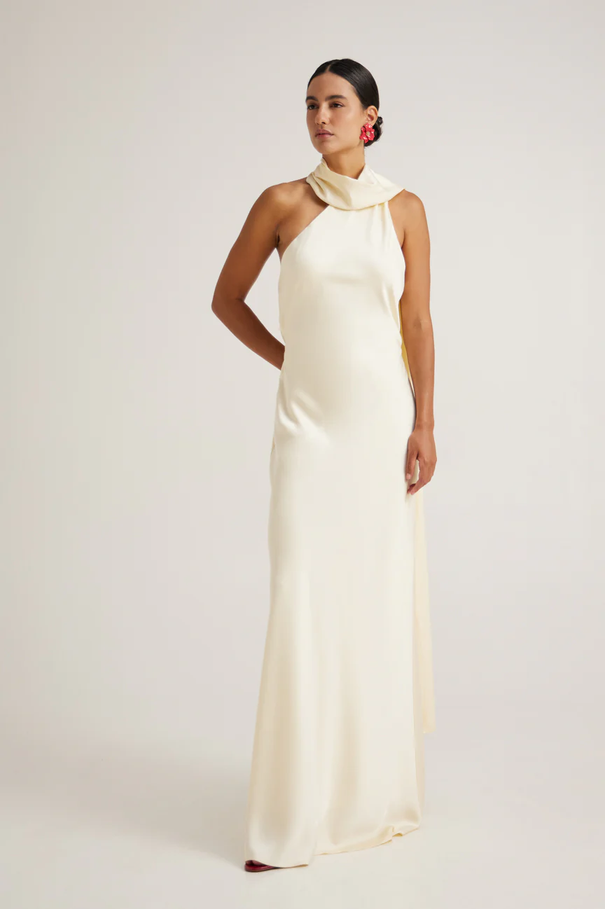 Silk dress with scarf