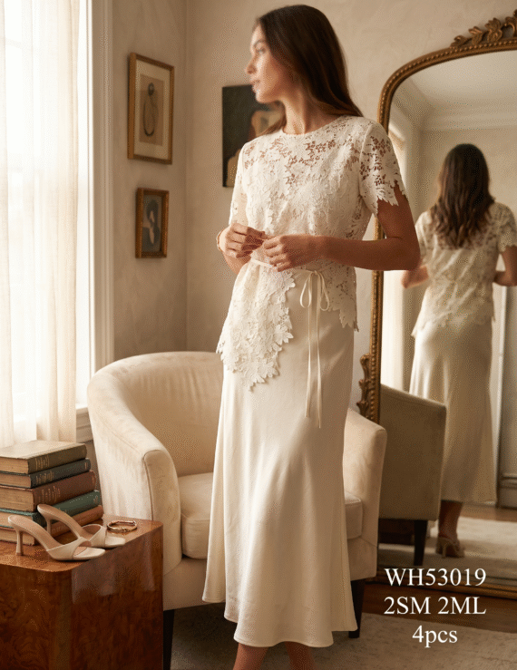 Lace silk dress