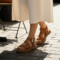 Leather camel sandals