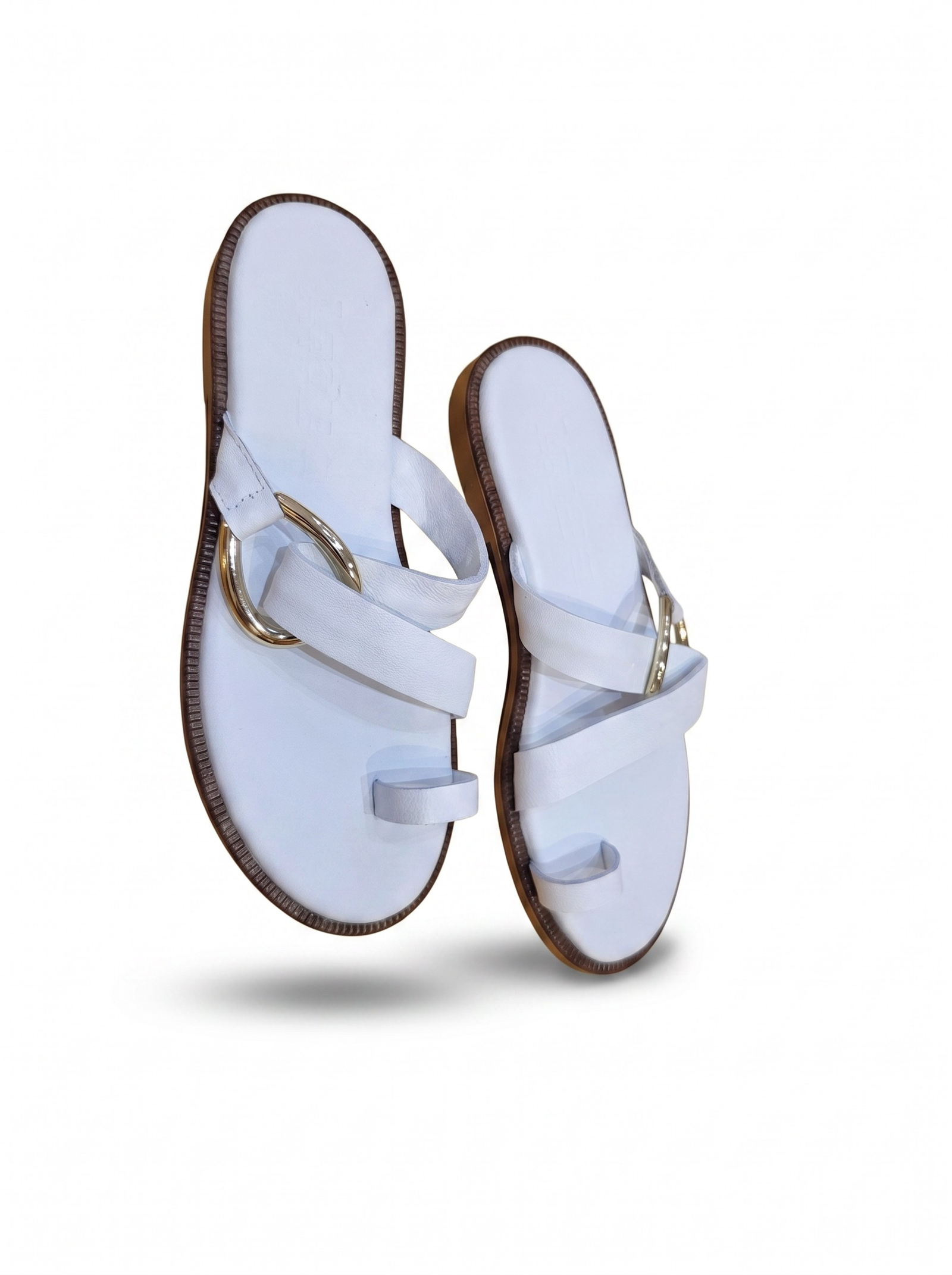 Leather white sandals