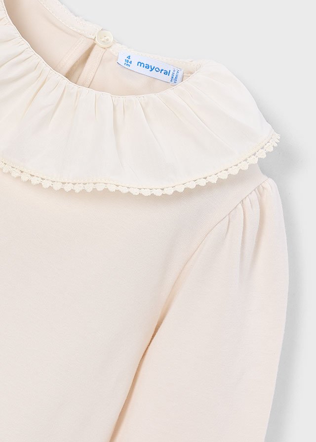 Girl ruffled neck blouse
