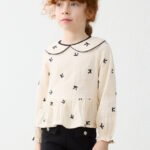Girl Embroidered Blouse With Bows