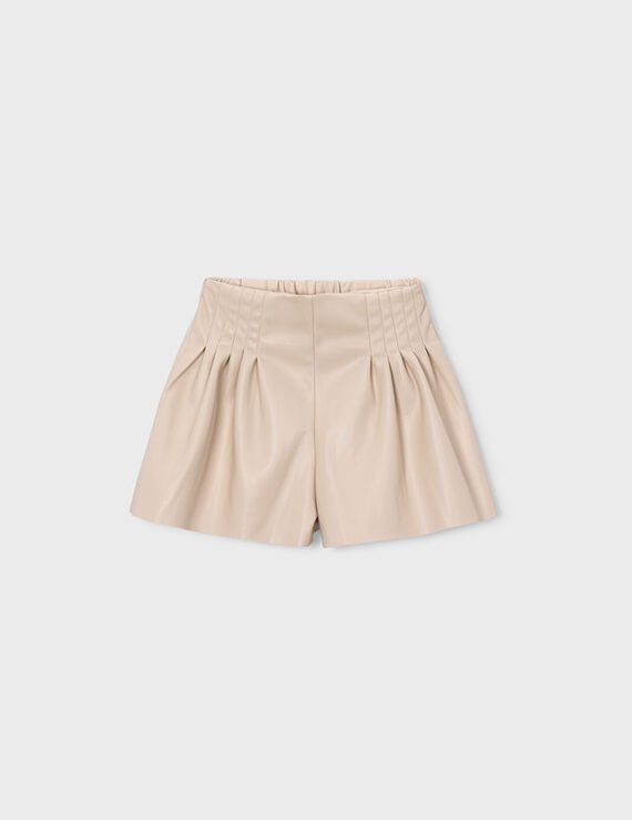 Girl's faux leather Bermuda