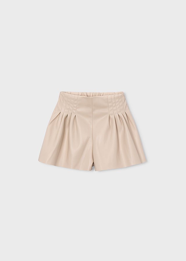 Girl's faux leather Bermuda