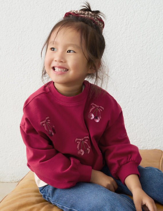 Embroidered girls' sweatshirt