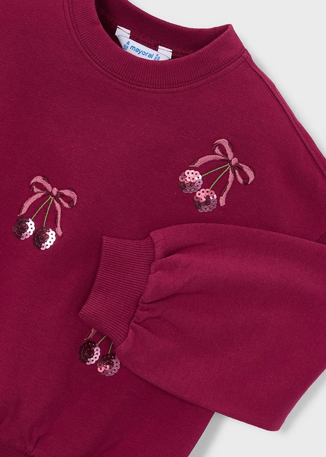 Embroidered girls' sweatshirt