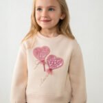 Girls' appliqué sweatshirt