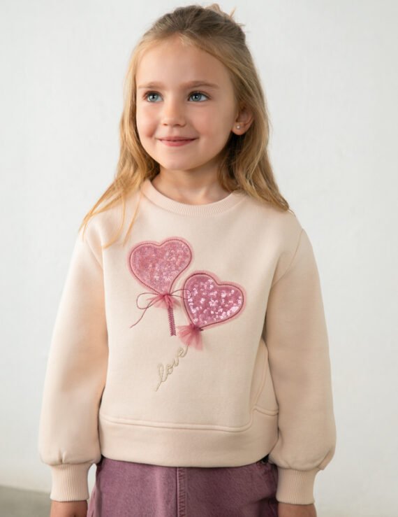 Girls' appliqué sweatshirt