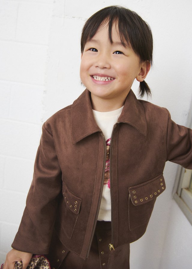 Girl suede effect jacket