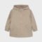 Girls' hooded rain jacket with fur trim