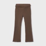 Flared ribbed leggings for girls