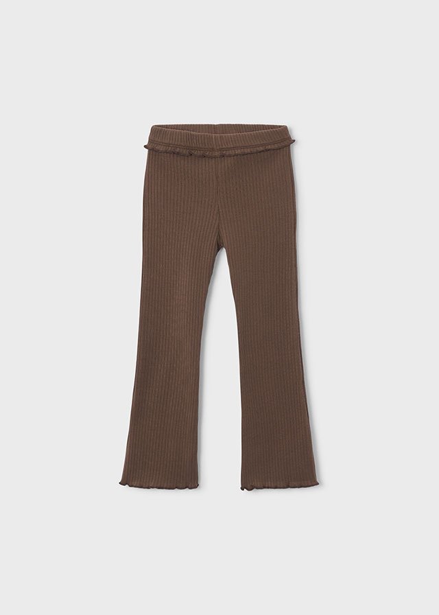 Flared ribbed leggings for girls