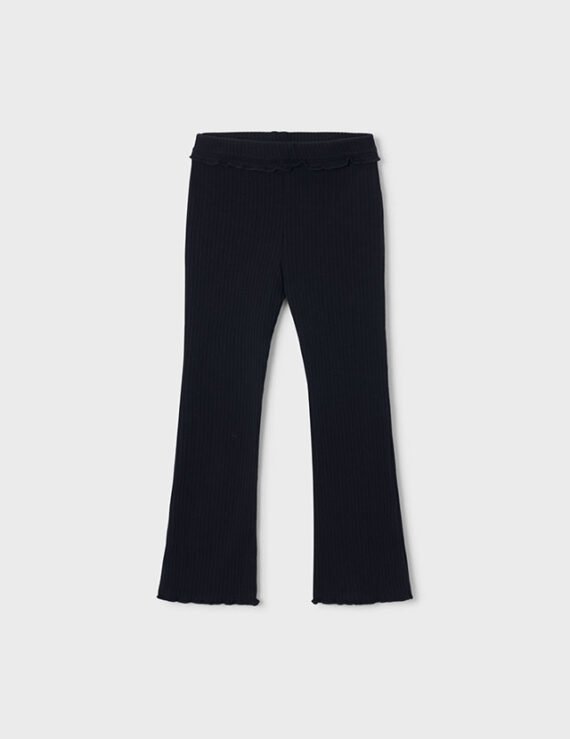 Flared ribbed leggings for girls