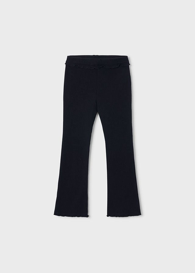Flared ribbed leggings for girls