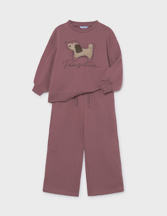 Girls' dog-themed tracksuit