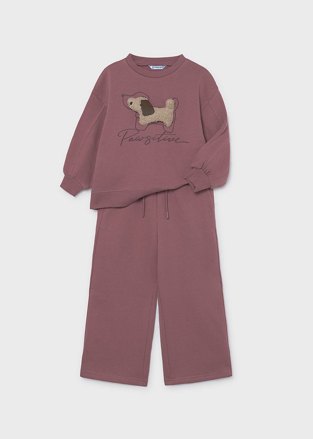 Girls' dog-themed tracksuit